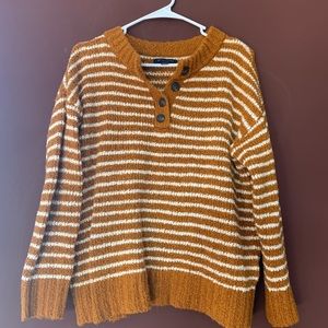 Burnt Orange/Cream Striped American Eagle Sweater